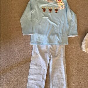 Jelly Beans Light Blue Reindeer Pajama Set